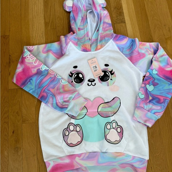 Urban Kids Girls Funzietime Character Hoodies Size Large panda Bear - Picture 4 of 8